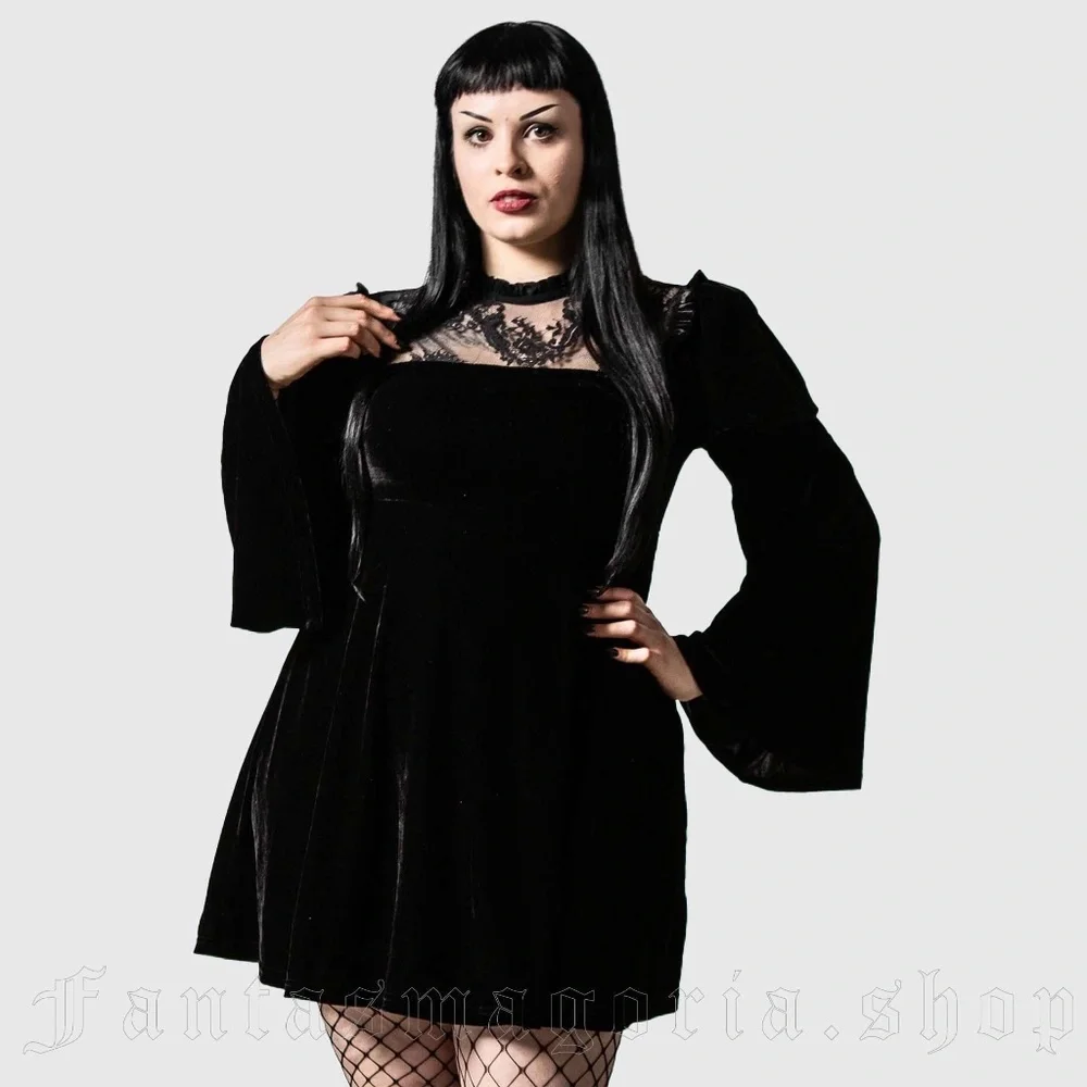 KILLSTAR Crimson Kiss Dress [BLACK] Medium - Picture 2 of 4
